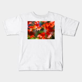 Maple tree red autumn leafs Kids T-Shirt